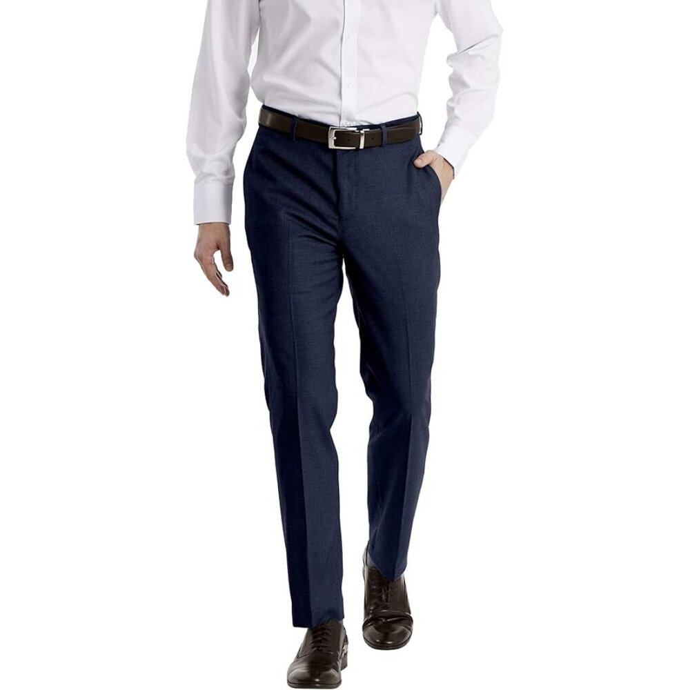 NWT Calvin Klein Men Size 38 38x32 Blue Jerome 100% Wool Slim Fit Dress Pant NEW